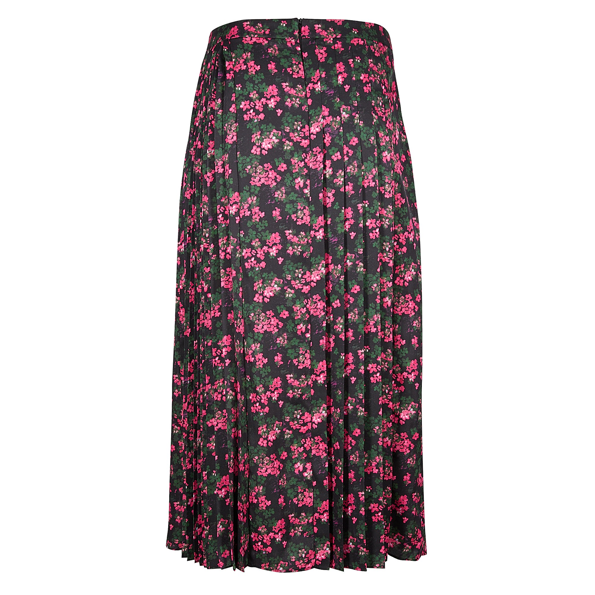 Oliver Bonas Women Ditsy Floral Print Pink & Black Pleated Midi Skirt ...